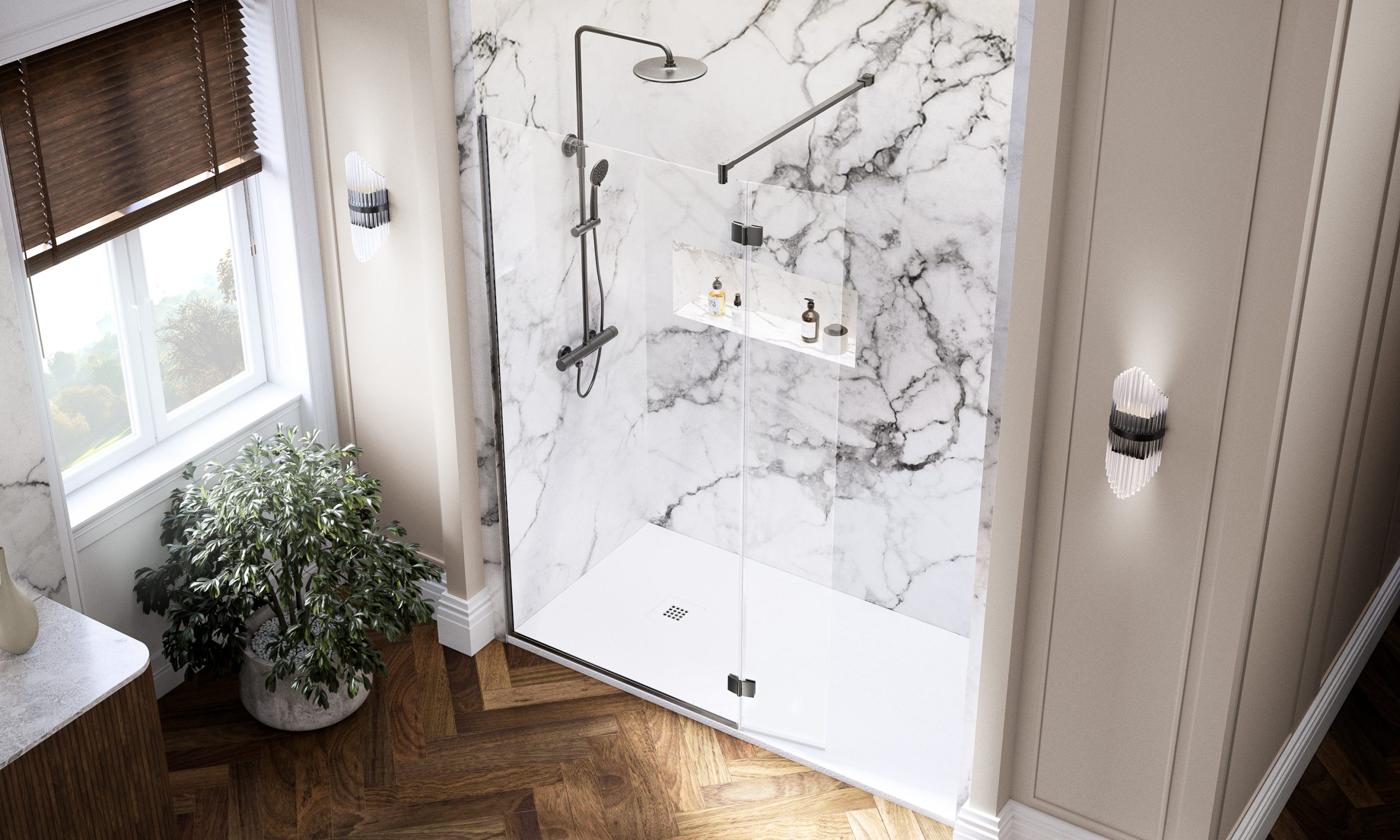 i9-Hinged-overhead-Gunmetal-wetroom--scaled